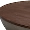 Armen Living Melody Round Coffee Table in Concrete and Brown Brushed Oak LCMFCOCCBR - alternate 3
